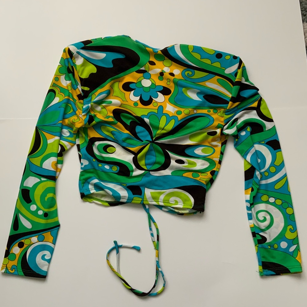 Zara Multicolor Patterned Top - Picture 3 of 7